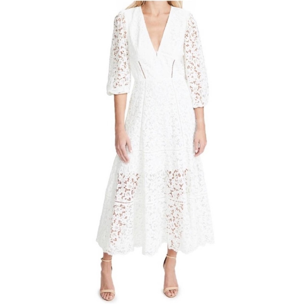 Jonathan Simkhai White Lace Midi Dress